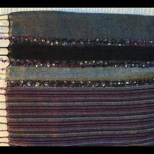 Black, gray, magenta scarf